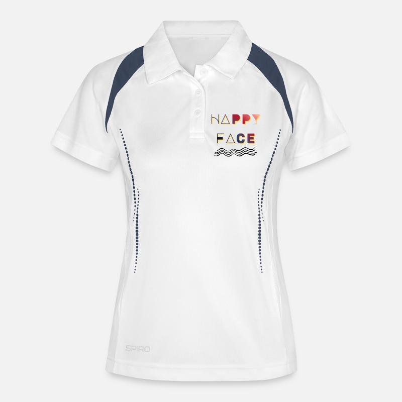 Retro Happy Face - Women's Polo breathable - white/navy
