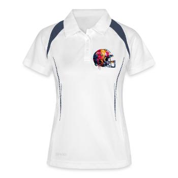 Football Helm - Frauen Polo atmungsaktiv - Weiß/Navy - Vorne