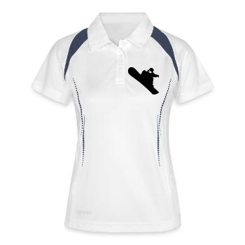 Snowboarding - Frauen Polo atmungsaktiv - Weiß/Navy - Vorne