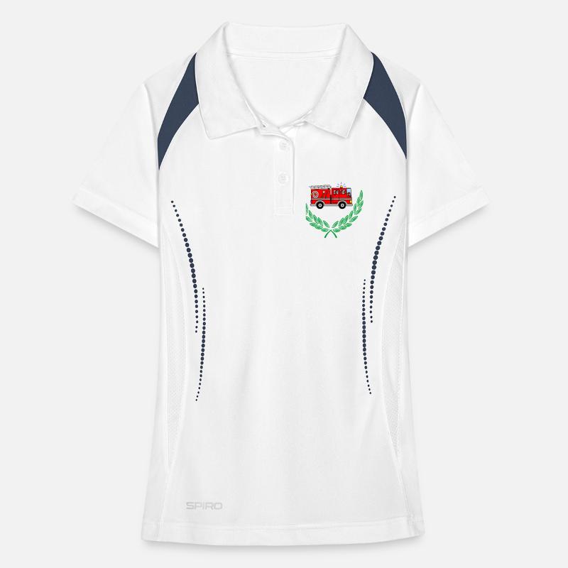 Fire engine in laurel wreath Women's Polo breathable