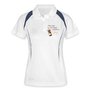 Cher Père Noël Design - Polo respirant Femme - blanc/marine - Devant