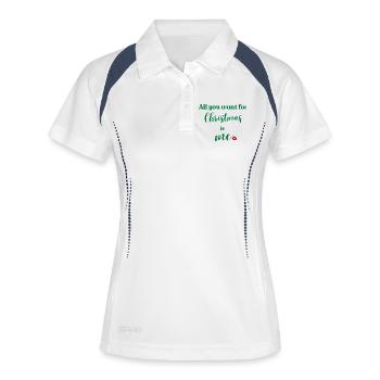 Weihnachten bin ich dein Wunsch - Frauen Polo atmungsaktiv - Weiß/Navy - Vorne