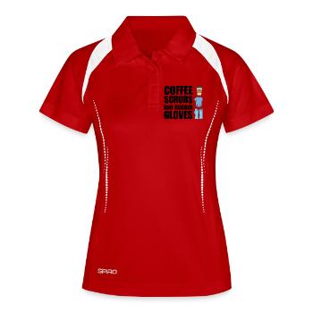 Nurse Coffee Medizinische Student Worker Pflegeschule - Frauen Polo atmungsaktiv - Weiß/Navy - Vorne