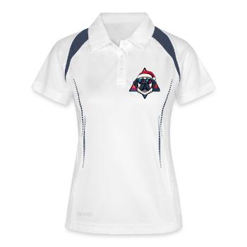 Bande dessinée Santa Dog - Polo respirant Femme - blanc/marine - Devant