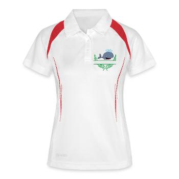 Wal mit Namensraum - Frauen Polo atmungsaktiv - Weiß/Navy - Vorne