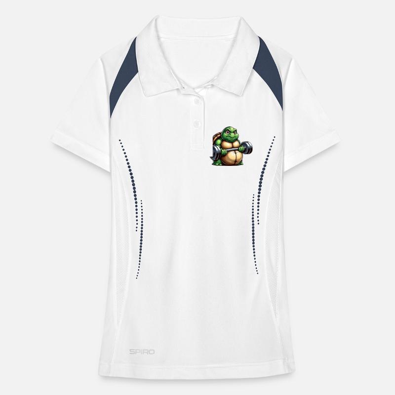 Grim Turtle Dumbbell Training Workout Women's Polo breathable