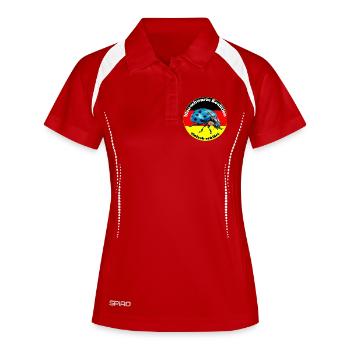 Blauer Käfer widerspiegelt den Wählerwillen - Frauen Polo atmungsaktiv - Weiß/Navy - Vorne