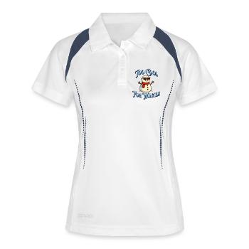 Trop frais pour le bonhomme de neige d’hiver - Polo respirant Femme - blanc/marine - Devant