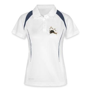 Un escargot champignon mystique dans le ciel étoilé - Polo respirant Femme - blanc/marine - Devant