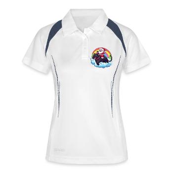 Panther Weihnachtsmann Weihnachten - Frauen Polo atmungsaktiv - Weiß/Navy - Vorne