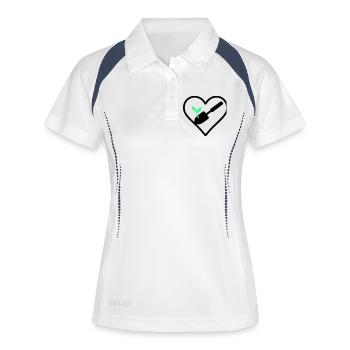 Cœur du jardinage – Passion verte - Polo respirant Femme - blanc/marine - Devant