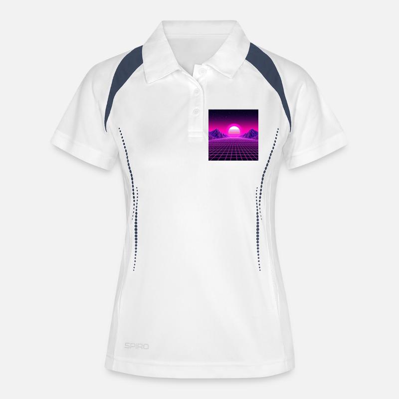 Neon Horizon Retrogrid Sunrise - Women's Polo breathable - white/navy