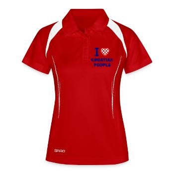 Ich liebe kroatische Menschen - Frauen Polo atmungsaktiv - Weiß/Navy - Vorne