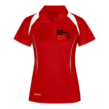 Pas d’alters, mais des effets spéciaux - Polo respirant Femme - blanc/marine - Devant