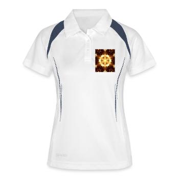 Jeu de lumière Flamy Mandala - Polo respirant Femme - blanc/marine - Devant