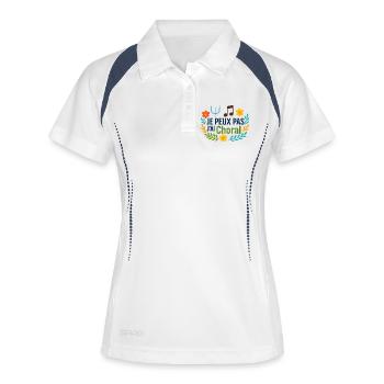 Je peux pas j'ai Choral - Polo respirant Femme - blanc/marine - Devant