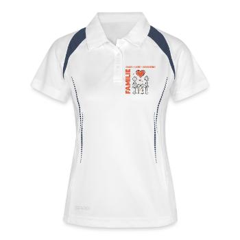 FAMILLE - Crumbles de biscuits Chaos Love - Personnalisable - Polo respirant Femme - blanc/marine - Devant