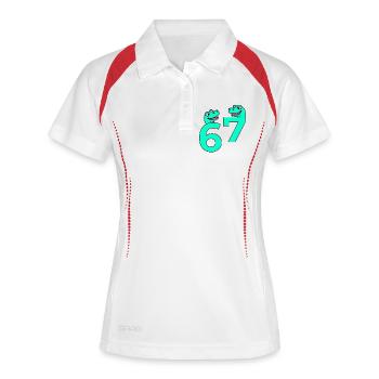 Chiffres Sept Six 67 Animaux - Polo respirant Femme - blanc/marine - Devant