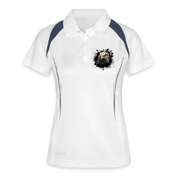 Adlerkopf Farb Splash - Frauen Polo atmungsaktiv - Weiß/Navy - Vorne