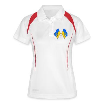 Drapeaux croisés de Basse-Autriche - Polo respirant Femme - blanc/marine - Devant