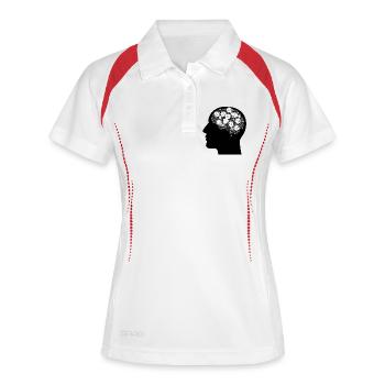 Padel in my mind - Polo respirant Femme - blanc/marine - Devant