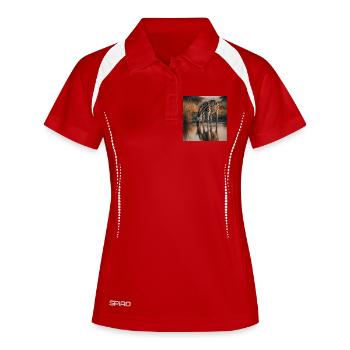 Zebra at the Waterhole Reflection Africa Safari - Women's Polo breathable - white/navy - Front