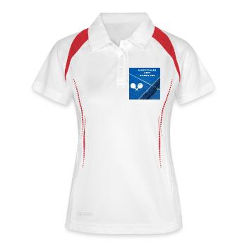 Padel Focus : Reste calme sur le terrain - Polo respirant Femme - blanc/marine - Devant