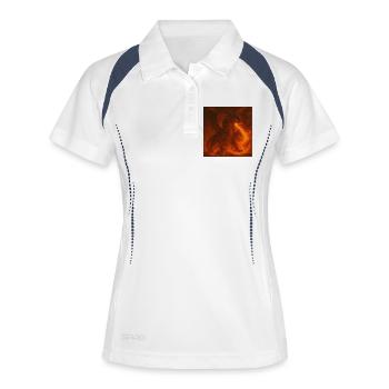 Feuerdrache in leuchtenden Flammen - Frauen Polo atmungsaktiv - Weiß/Navy - Vorne