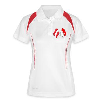 Österreich & Vorarlberg kreuzte Flaggen - Frauen Polo atmungsaktiv - Weiß/Navy - Vorne