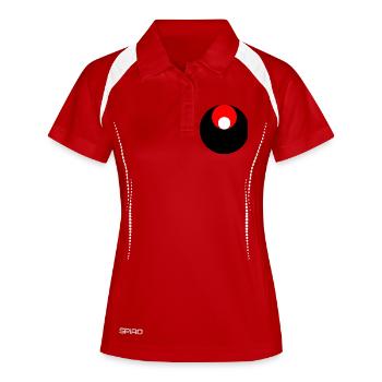 3 cercles, noir, rouge et blanc - Polo respirant Femme - blanc/marine - Devant