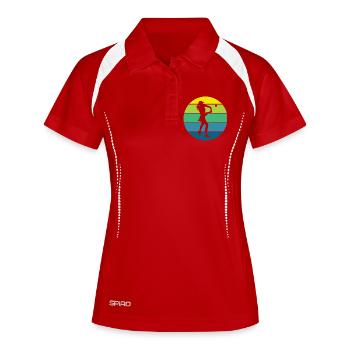 Tennis - Frauen Polo atmungsaktiv - Weiß/Navy - Vorne