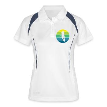 Tennis - Frauen Polo atmungsaktiv - Weiß/Navy - Vorne