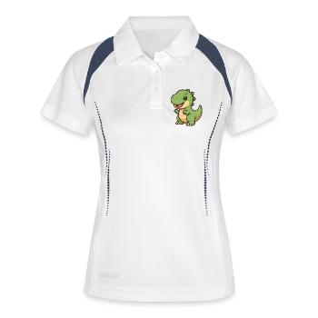 Happy Dino Cuddle Clipart - Women's Polo breathable - white/navy - Front