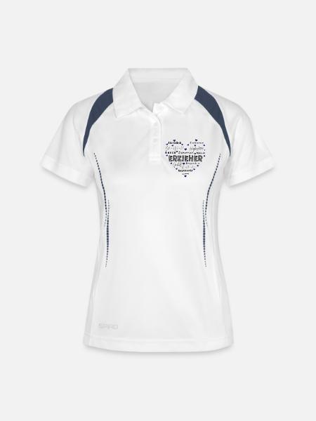 Educator Heart - Women's Polo breathable - white/navy
