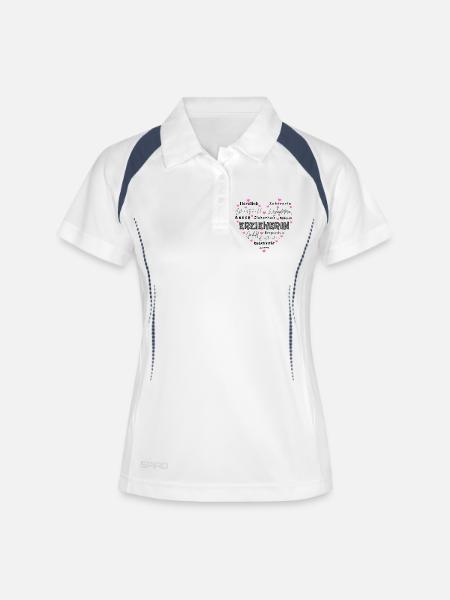Kindergarten teacher Herz - Women's Polo breathable - white/navy