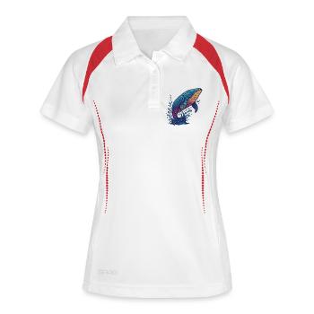 Wale Farbfluss - Frauen Polo atmungsaktiv - Weiß/Navy - Vorne