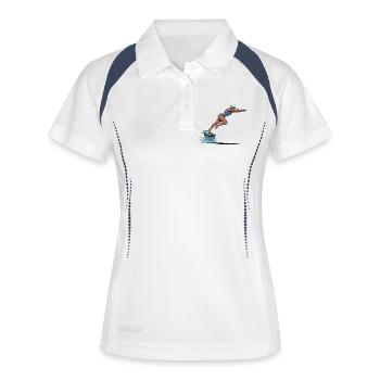 Swimmer Jump on Surfboard - Women's Polo breathable - white/navy - Front