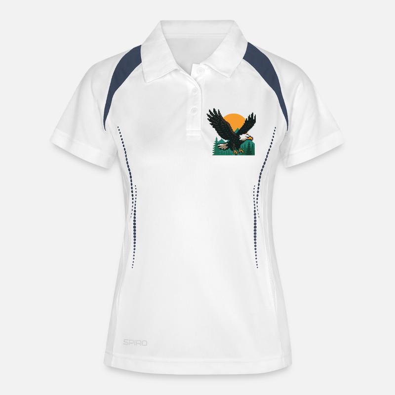 Eagle Pixel – Sunset in the mountains - Women's Polo breathable - white/navy