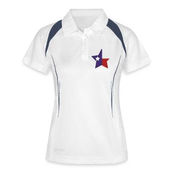 Texas Star Flagge - Frauen Polo atmungsaktiv - Weiß/Navy - Vorne