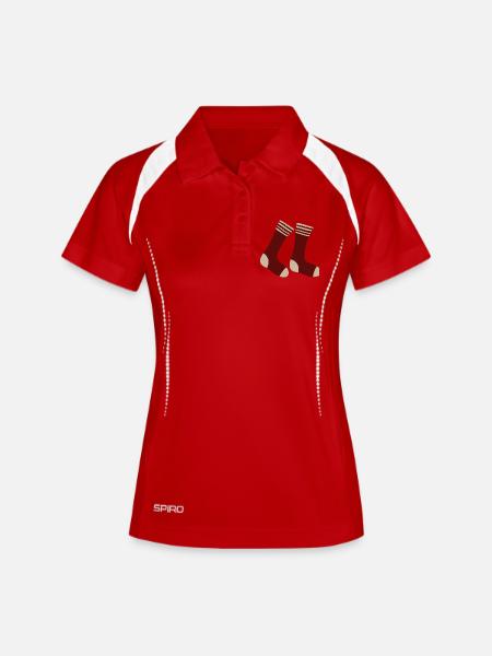 Chaussettes à orteils rayés bordeaux - Polo respirant Femme - blanc/marine