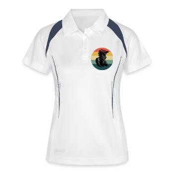 Vintage Motocross Design für Motocross - Frauen Polo atmungsaktiv - Weiß/Navy - Vorne