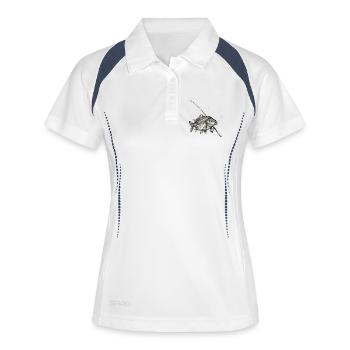 Carp Fish Rod Fishing Ink Vector - Women's Polo breathable - white/navy - Front