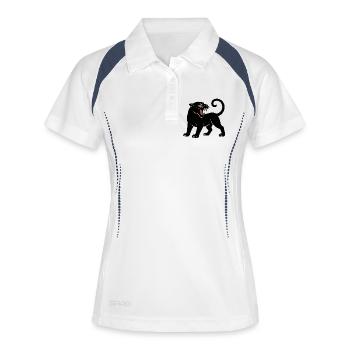Schwarzer Panther Brüllt - Polo respirant Femme - blanc/marine - Devant