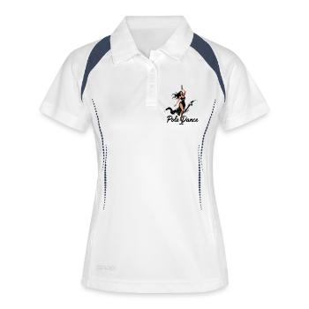 Pole Dance Poledancerin ästhetisch Geschenk - Frauen Polo atmungsaktiv - Weiß/Navy - Vorne