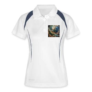 Kosmischer Wirbelgalaxie - Frauen Polo atmungsaktiv - Weiß/Navy - Vorne