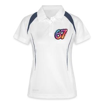 67 - T-shirt Funny Six Seven - Polo respirant Femme - blanc/marine - Devant