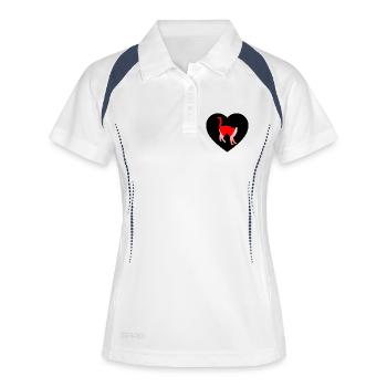 Katzen - Frauen Polo atmungsaktiv - Weiß/Navy - Vorne