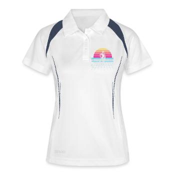 Conception compacte de floorball pour floorball - Polo respirant Femme - blanc/marine - Devant