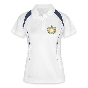 Blason naturel en couronne de laurier - Polo respirant Femme - blanc/marine - Devant