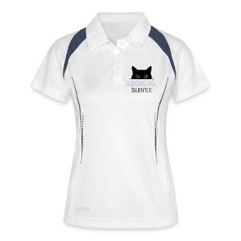 Katze Humor Katzen Geschenkidee Lustig Haustiere - Frauen Polo atmungsaktiv - Weiß/Navy - Vorne